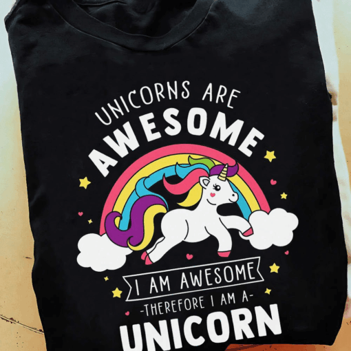 Cute Rainbow Unicorns Are Awesome T-Shirt