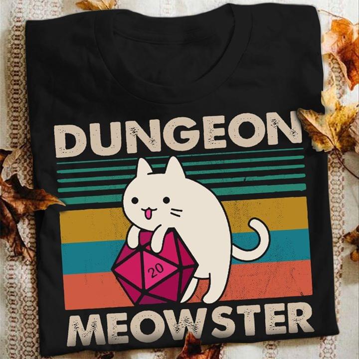 Cute White Cat Vintage Dungeon Meowster Shirt Cute White Cat Vintage Dungeon Meowster Shirt