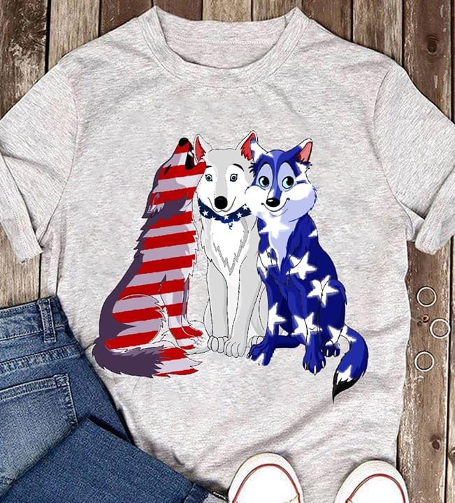 Cute Wolfs Mixed American Flag Shirt Cute Wolfs Mixed American Flag Shirt
