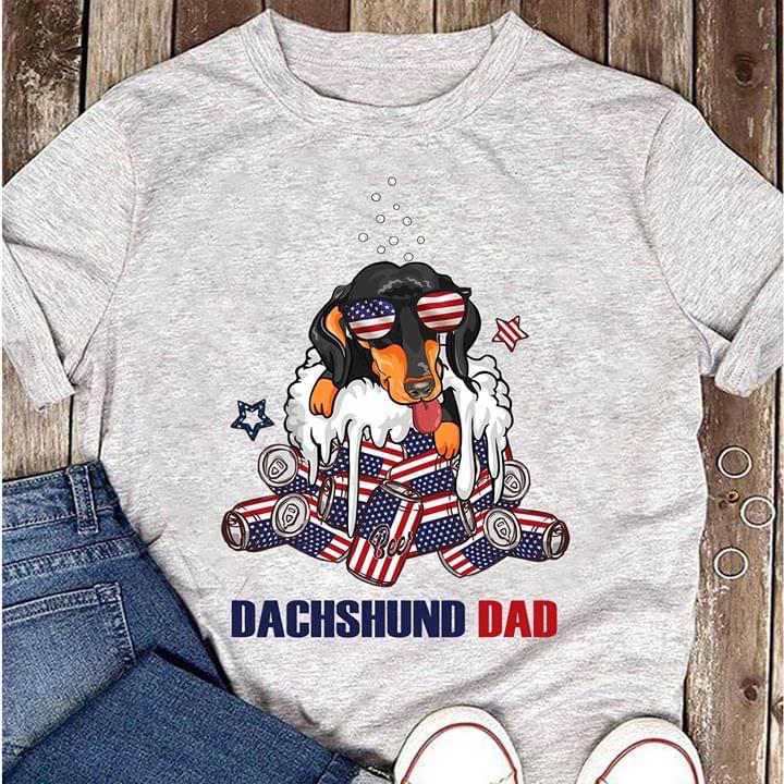 Dachshund Dad And American Beer Shirt Dachshund Dad And American Beer Shirt
