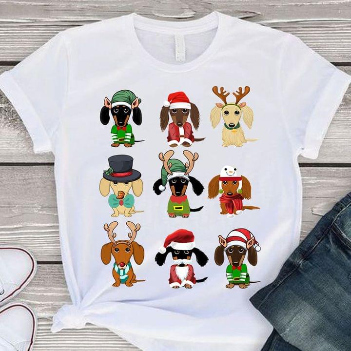 Dachshund Dogs Christmas Reindeer Santa Claus Shirt Dachshund Dogs Christmas Reindeer Santa Claus Shirt