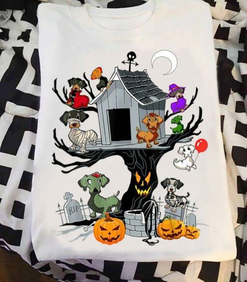 Dachshund Dogs Halloween House Shirt
