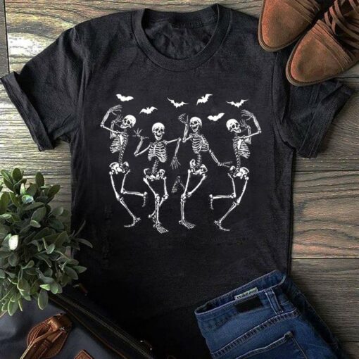 Dancing Skeletons Bats Halloween Shirt
