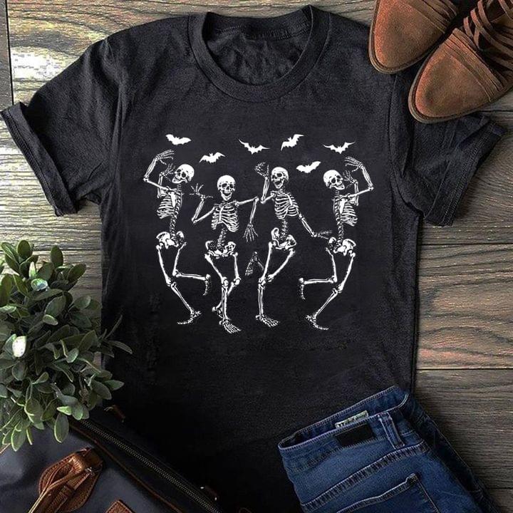 Dancing Skeletons Bats Halloween Shirt Dancing Skeletons Bats Halloween Shirt