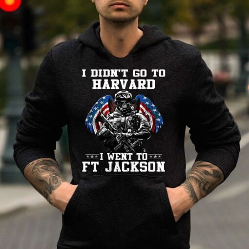 Death Knight Soldier American Angel Wings I Didn’t Go To Harvard I Went To Ft Jackson Hoodie