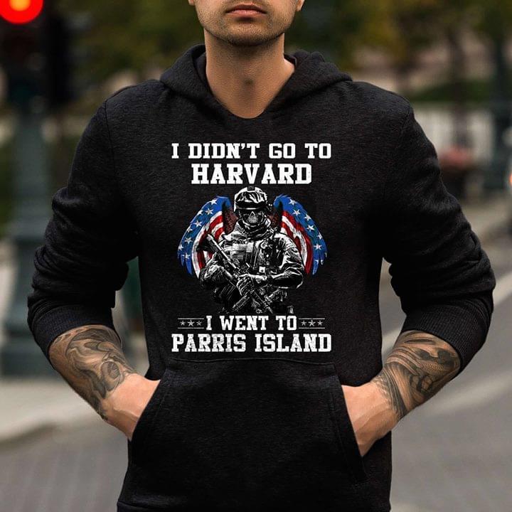 Death Knight Soldier American Angel Wings I Didn't Go To Harvard I Went To Parris Island Hoodie Death Knight Soldier American Angel Wings I Didn't Go To Harvard I Went To Parris Island Hoodie