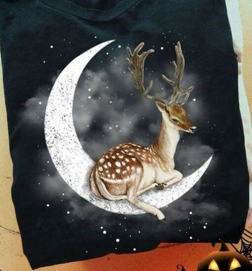 Deer Sitting On The Moon Shirt