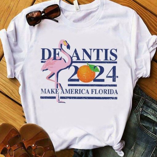 Desantis 2024 Make America Florida Flamingo Orange Shirt