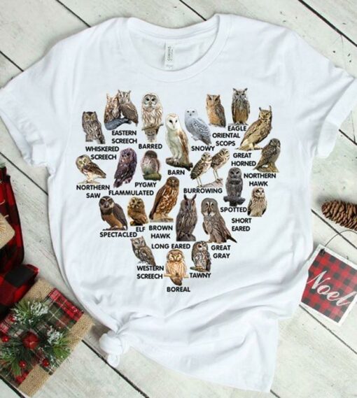Different Kinds Of Owls Heart Shirt
