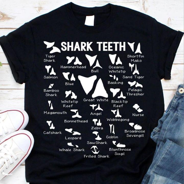 Different Kinds Of Shark Teeth Fish Shirt Different Kinds Of Shark Teeth Fish Shirt