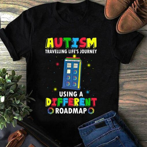 Doctor Who Autism Travelling Life’s Journey Using A Different Roadmap T-Shirt