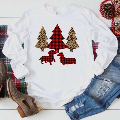 Dog And Christmas Pine Tree Shirt