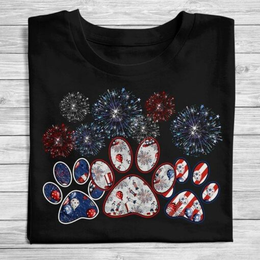 Dog Footprints Firework Displays Shirt