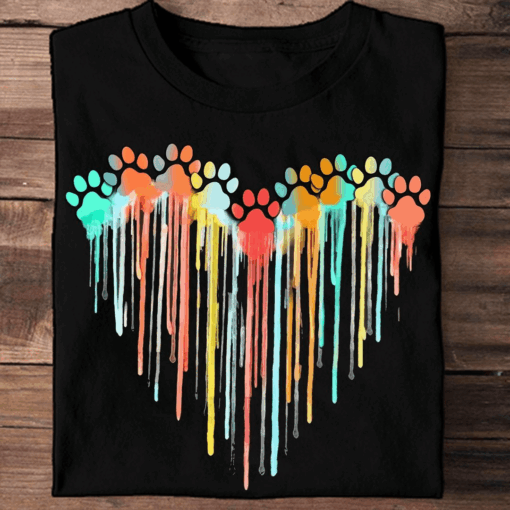 Dog Lover painting paws T-Shirt