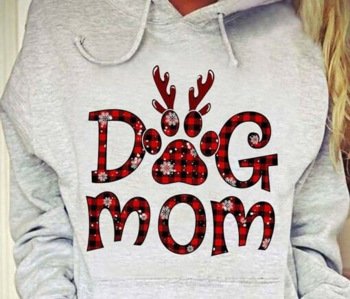 Dog Mom Christmas Animal Footprints Shirt