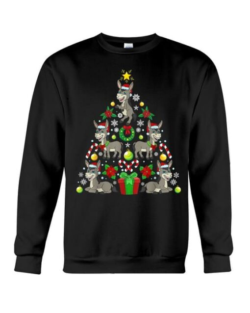 Donkeys Christmas Tree Gifts Shirt