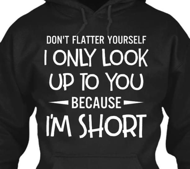 Don't Flatter Yourself I Only Look Up To You Because I'm Short Hoodie Don't Flatter Yourself I Only Look Up To You Because I'm Short Hoodie