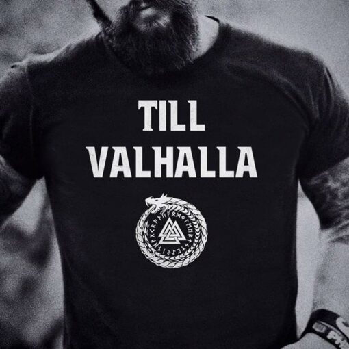 Dragon Circle Tattoo Style Till Valhalla Shirt