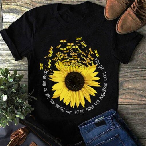 Dragonflies Sunflower May You Touch Dargonflies And Stars Dance Shirt