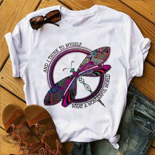 Dragonfly And I Think To Myself What A Wonderful World Shirt