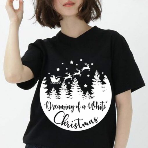 Dreaming Of A White Christmas Santa Claus Stars Shirt