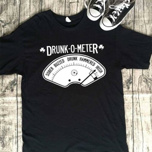 Drunk O Meter Sober Buzzed Drunk Hammered Irish Shirt