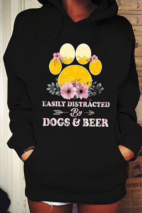 Easily Distracted By Dogs & Beer Shirt Easily Distracted By Dogs & Beer Shirt
