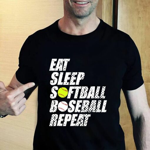 Eat Sleep Softball Baseball Repeat Shirt