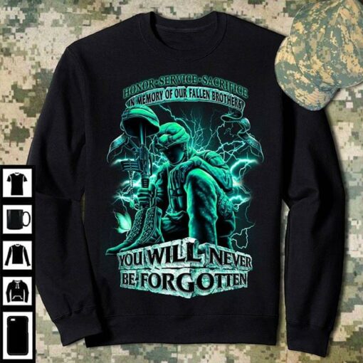 Electric Soldier Honor Service Sacrifice In Memory Of Our Fallen Brothers Shirt