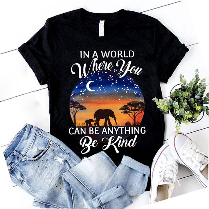 Elephants Family In Wild Under Wonderful Stars Night In A World Where You Shirt Elephants Family In Wild Under Wonderful Stars Night In A World Where You Shirt