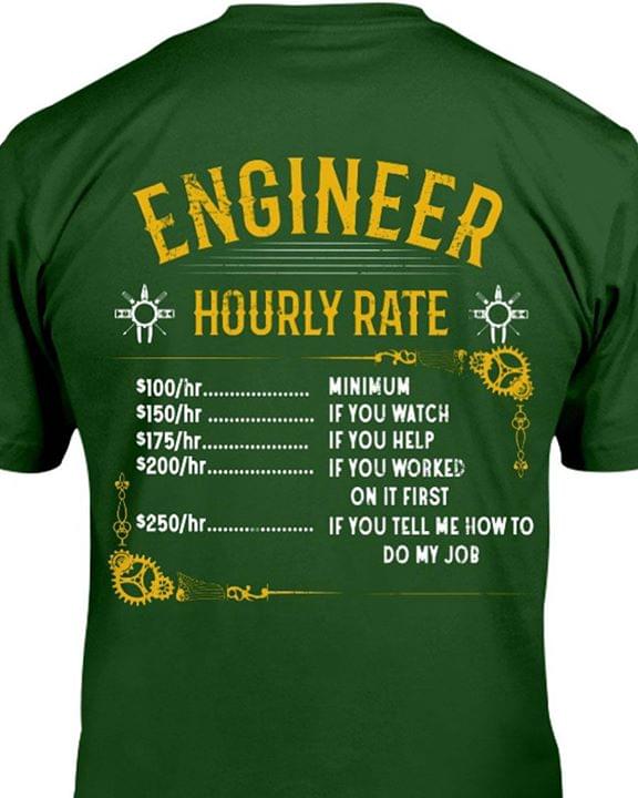 Engineer Hourly Rate Minimum If You Watch Shirt (Back Side) Engineer Hourly Rate Minimum If You Watch Shirt (Back Side)