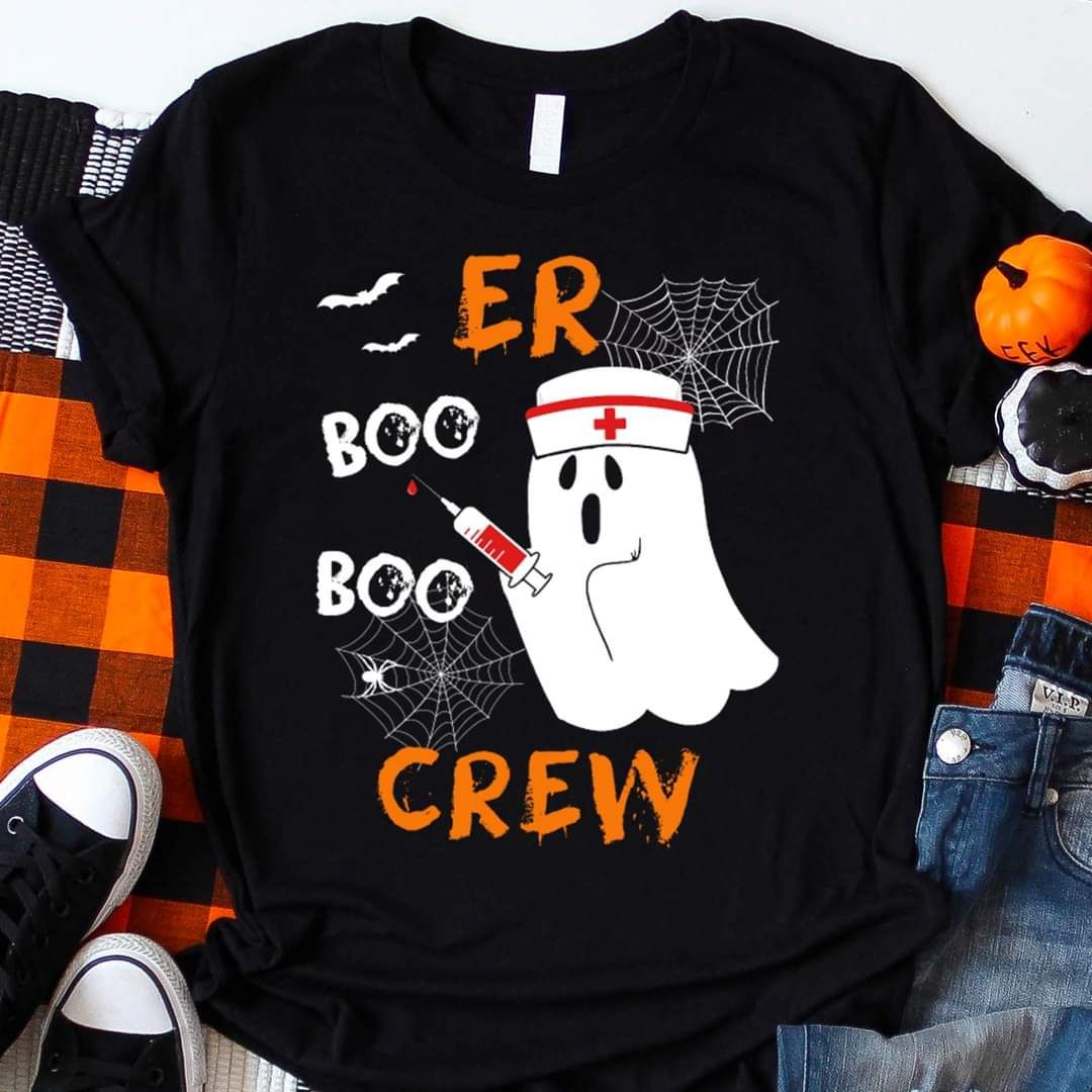 Er Boo Boo Crew Ghost Halloween Nurse Shirt Er Boo Boo Crew Ghost Halloween Nurse Shirt