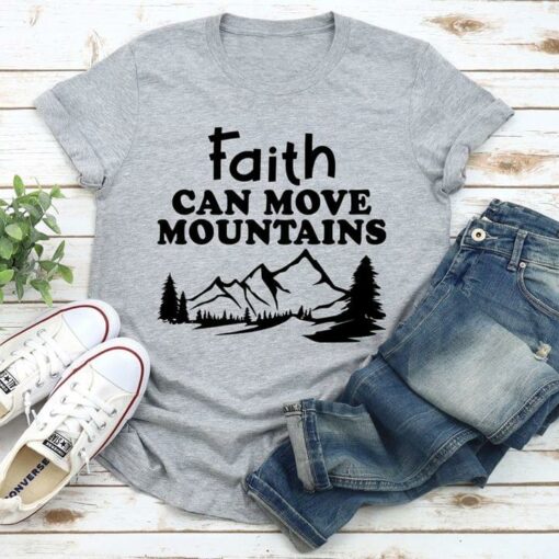 Faith Can Move Mountains Painted Landscape Shirt