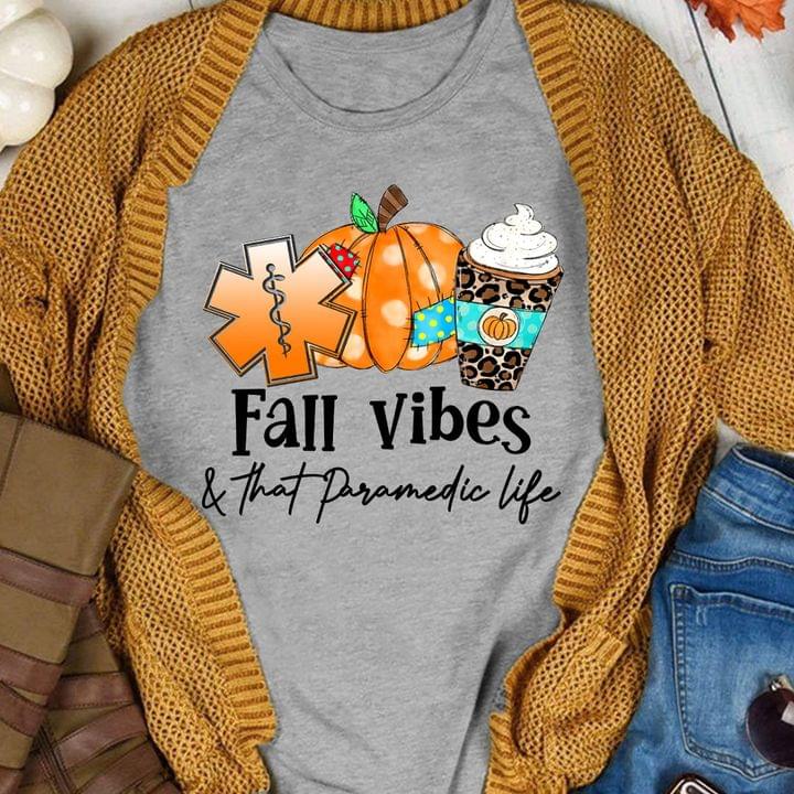 Fall Vibes & That Paramedic Life Emt Logo Pumpkin Leopard Cup Shirt Fall Vibes & That Paramedic Life Emt Logo Pumpkin Leopard Cup Shirt