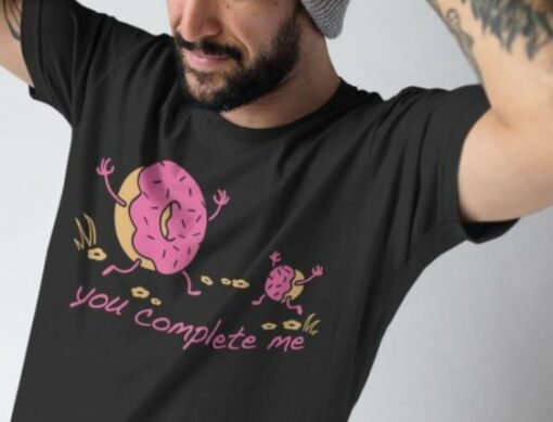 Family Couple Love Funny Doughnut You Completed Me Shirt