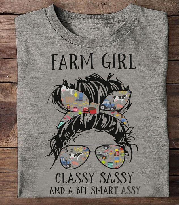 Farm Girl Classy Sassy And A Bit Smart Assy Lady Girl Wearing Glasses And Headband Shirt Farm Girl Classy Sassy And A Bit Smart Assy Lady Girl Wearing Glasses And Headband Shirt