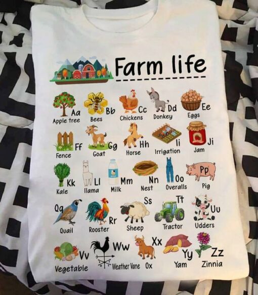 Farm Life Alphabet Farmer Shirt