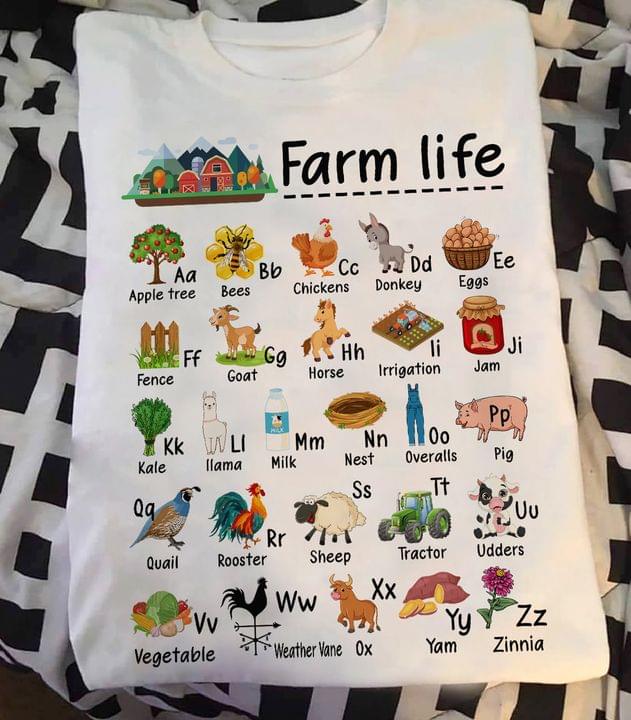 Farm Life Alphabet Farmer Shirt Farm Life Alphabet Farmer Shirt
