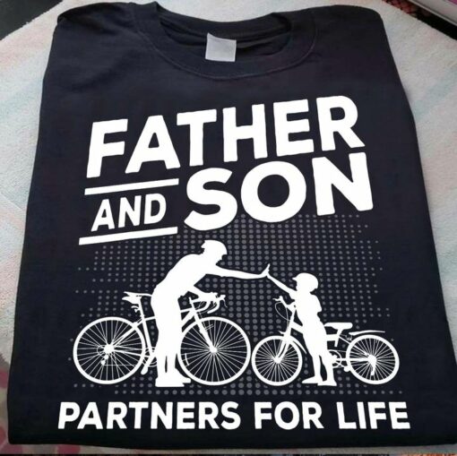 Father And Son Partners For Life Dad Child Bikers Shirt