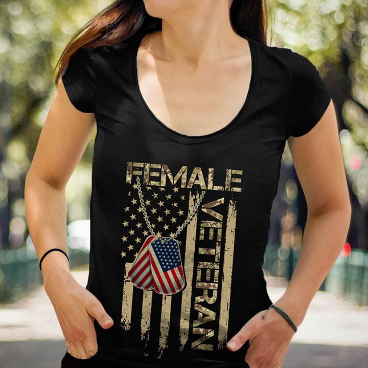 Female Veteran Vintage America Flag Shirt Female Veteran Vintage America Flag Shirt