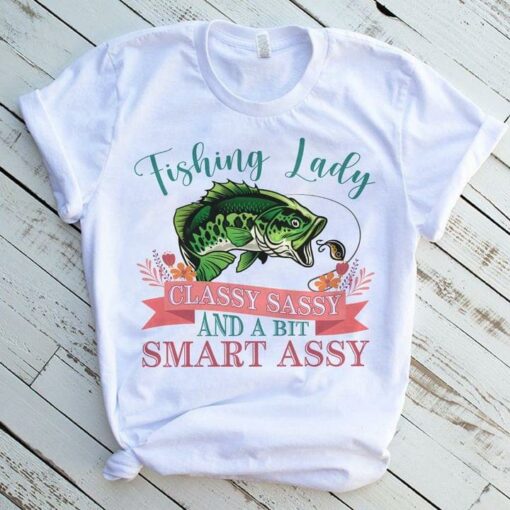 Fishing Fish Lady Classy Sassy And A Bit Smart Assy Outdoor Shirt