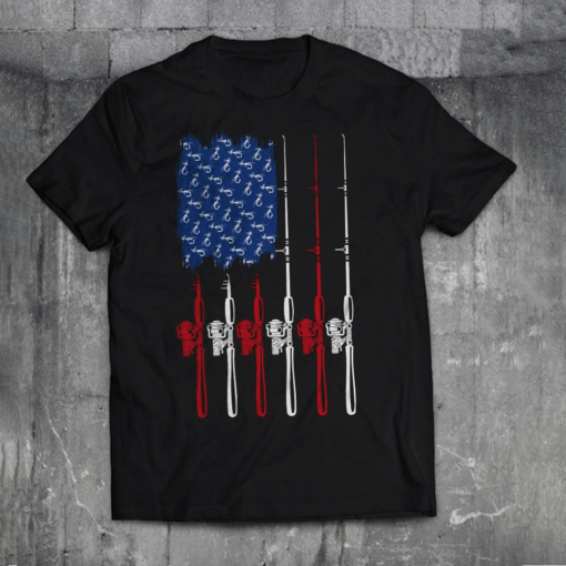 Fishing Rod flag Outdoor Team T-Shirt