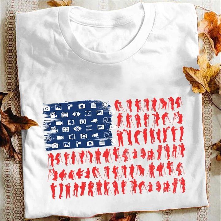 Flag Of America People Hikers Camera Photos Shirt Flag Of America People Hikers Camera Photos Shirt