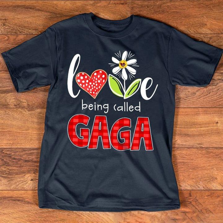 Flower Heart Love Peace Being Called Gaga Family Gift Shirt Flower Heart Love Peace Being Called Gaga Family Gift Shirt