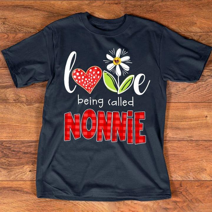 Flower Heart Love Peace Being Called Nonnie Family Gift Shirt Flower Heart Love Peace Being Called Nonnie Family Gift Shirt