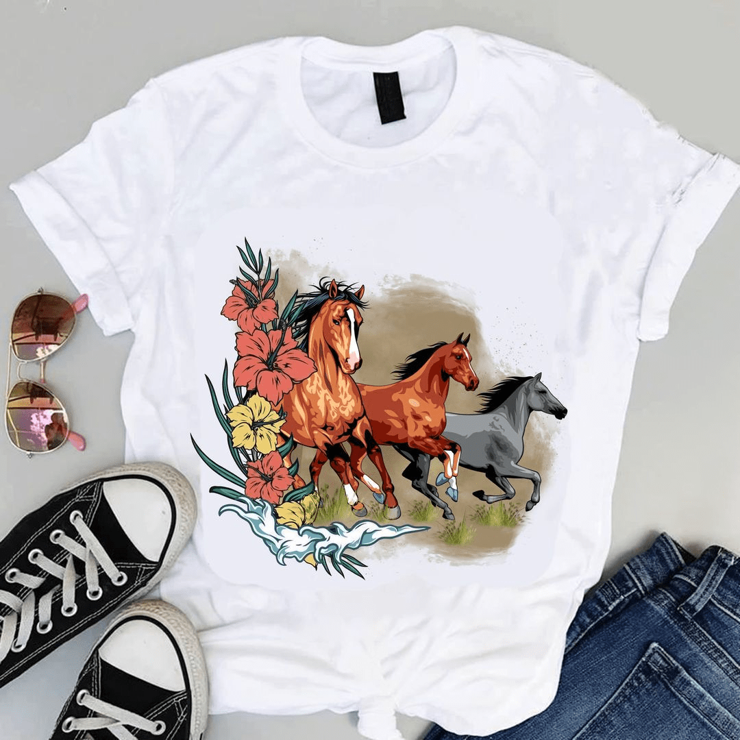 Flower Horse Lover The Freedom Art Shirt Flower Horse Lover The Freedom Art Shirt
