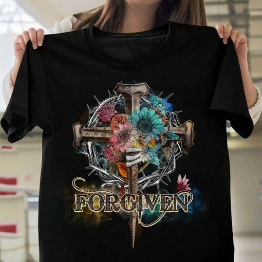 Forever Graphic Colorful The Holy Cross Flowers Shirt