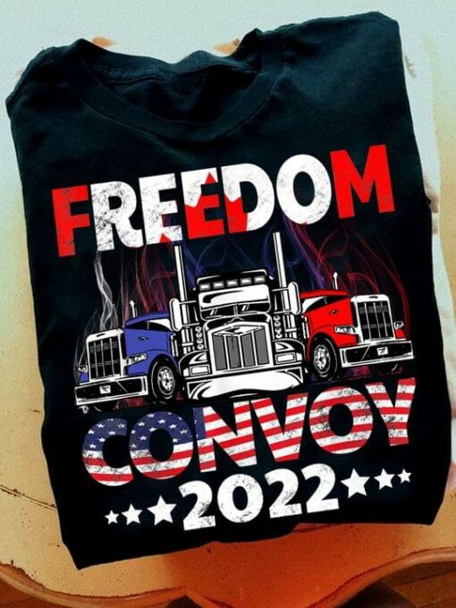 Freedom Convoy 2022 Trucks Flag Of America Shirt