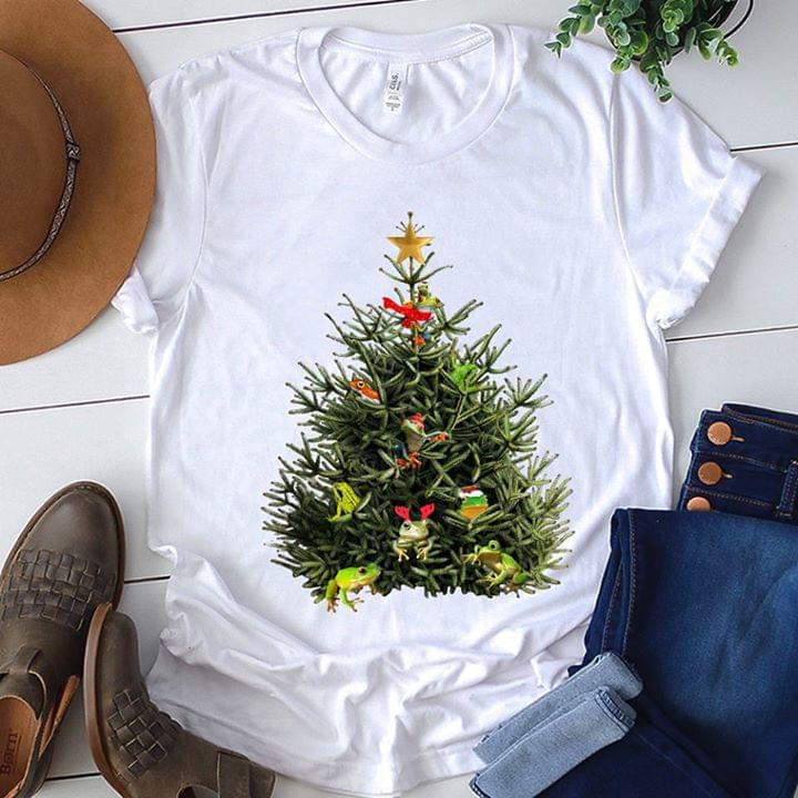 Frogs And Christmas Tree Shirt Frogs And Christmas Tree Shirt