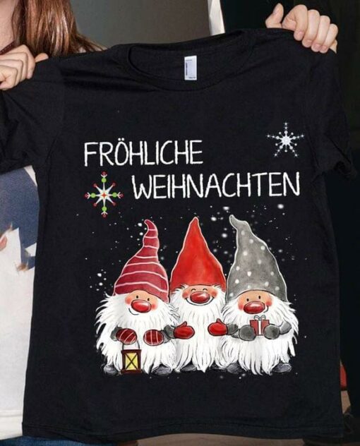 Frohliche Weihnachten Gnomes Christmas Shirt